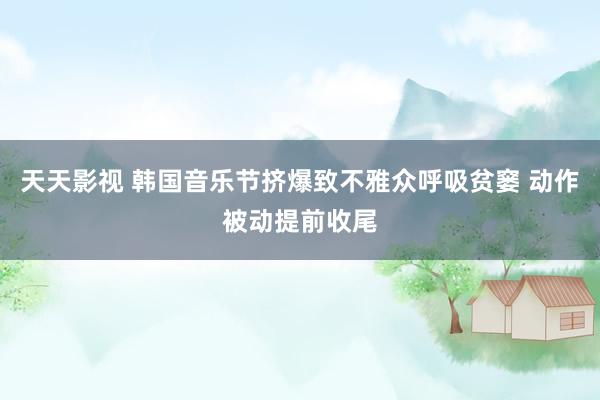 天天影视 韩国音乐节挤爆致不雅众呼吸贫窭 动作被动提前收尾