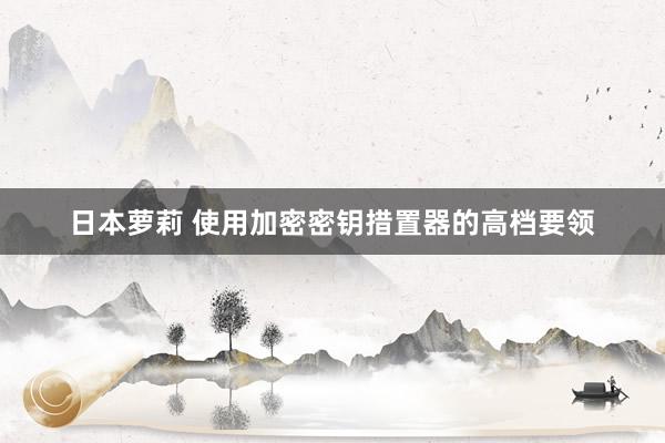 日本萝莉 使用加密密钥措置器的高档要领