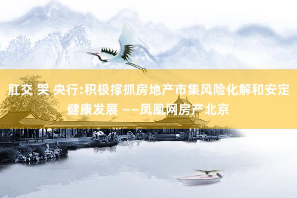 肛交 哭 央行:积极撑抓房地产市集风险化解和安定健康发展 ——凤凰网房产北京