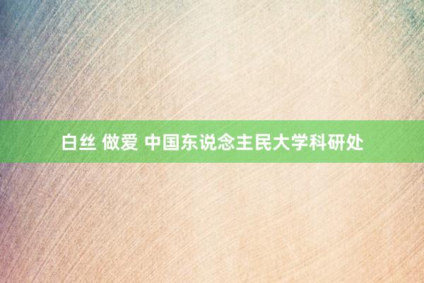 白丝 做爱 中国东说念主民大学科研处